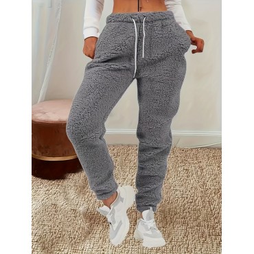 Solid Fuzzy Jogger P...