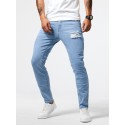 Men's Casual Light Blue Ripped Denim Jeans