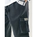 Men's Casual Regular Drawstring Cargo Jeans With Pocket, Men's Outfits